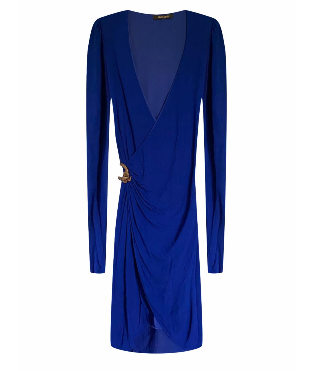 ROBERTO CAVALLI Синее вискозное повседневное платье, фото 1