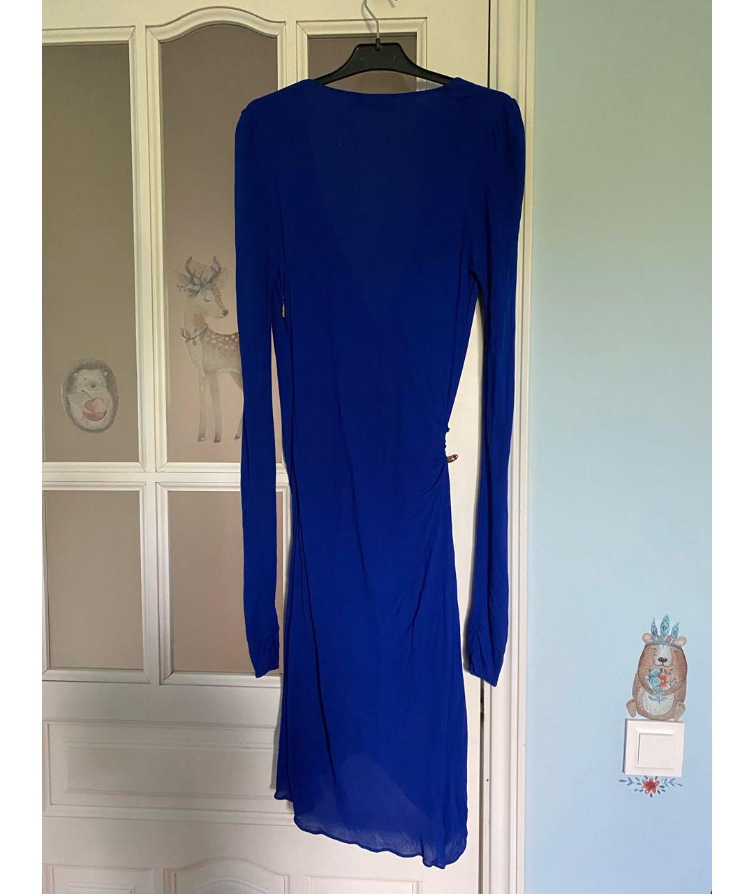 ROBERTO CAVALLI Синее вискозное повседневное платье, фото 8