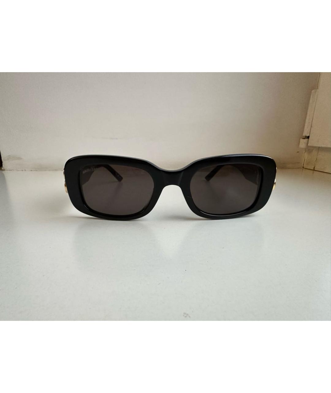 BALENCIAGA Черные пластиковые солнцезащитные очки, фото 9