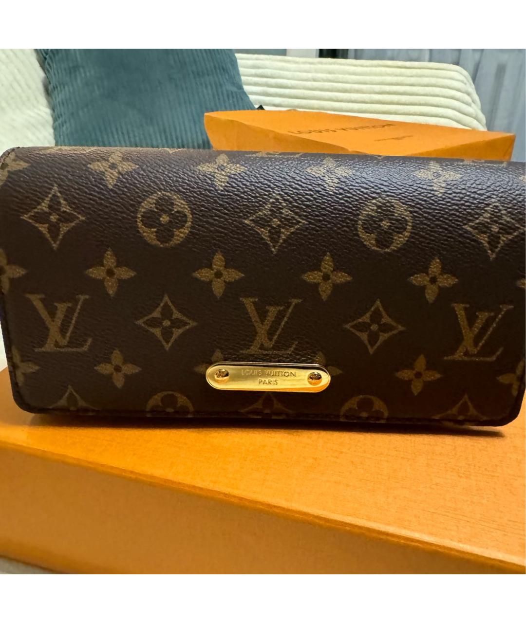 LOUIS VUITTON Коричневая кожаная сумка через плечо, фото 9