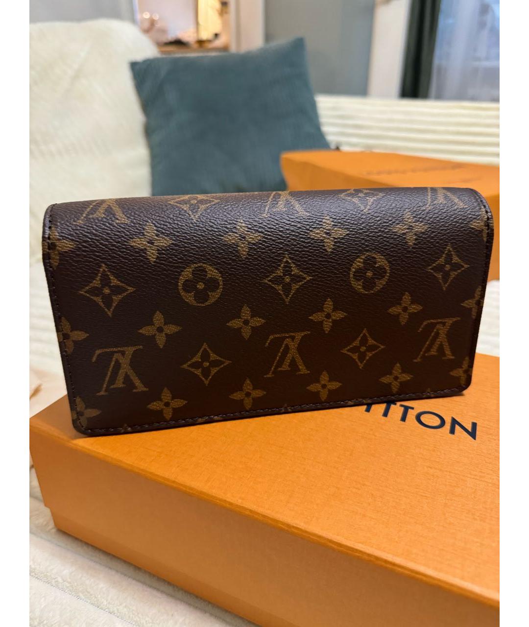 LOUIS VUITTON Коричневая кожаная сумка через плечо, фото 4