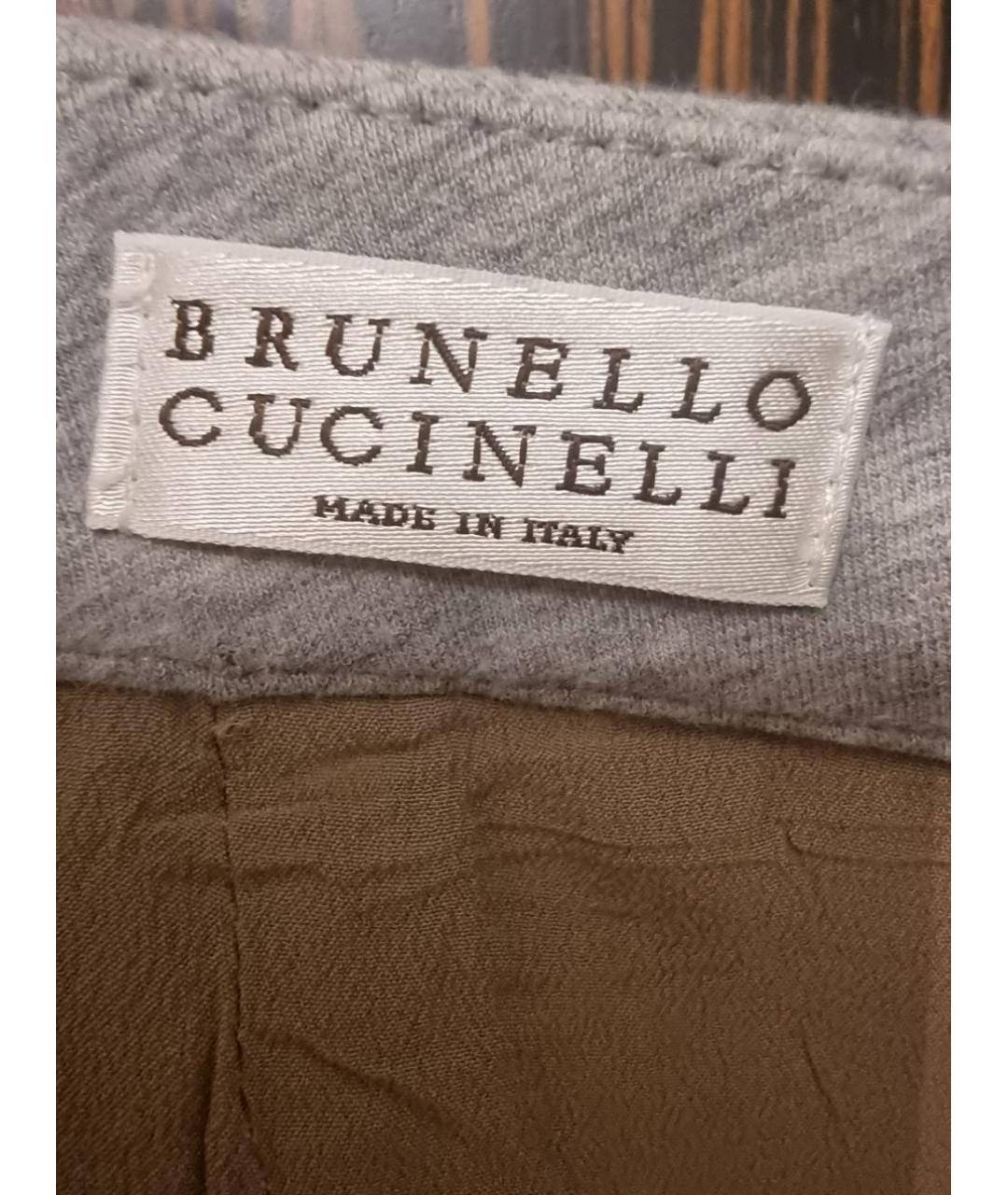 BRUNELLO CUCINELLI Бежевая хлопковая юбка мини, фото 3