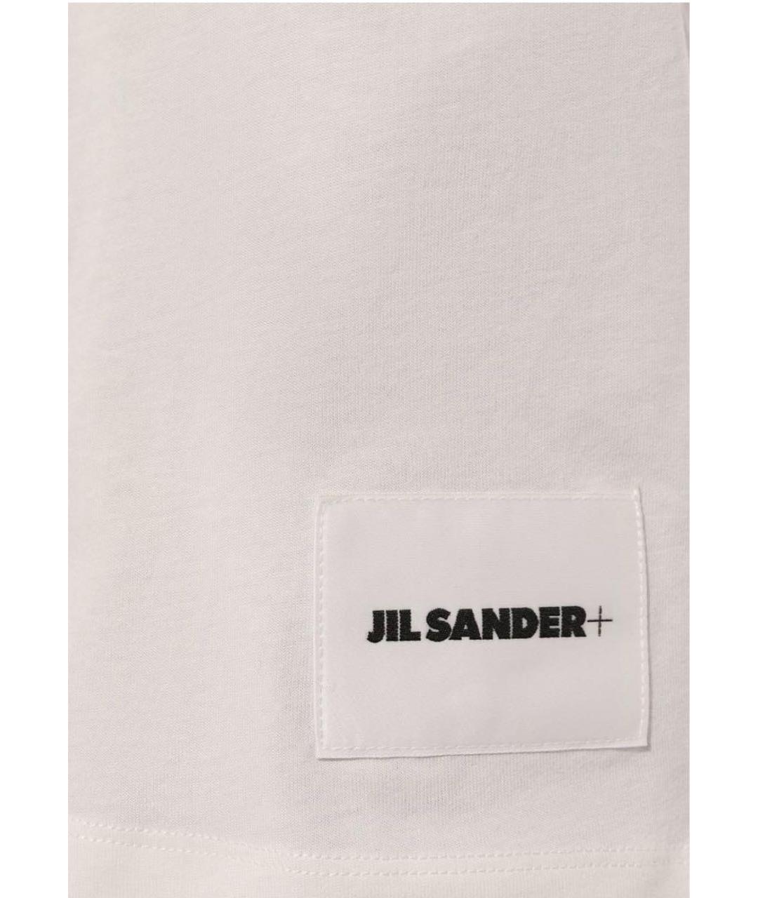 JIL SANDER Белая хлопковая футболка, фото 3