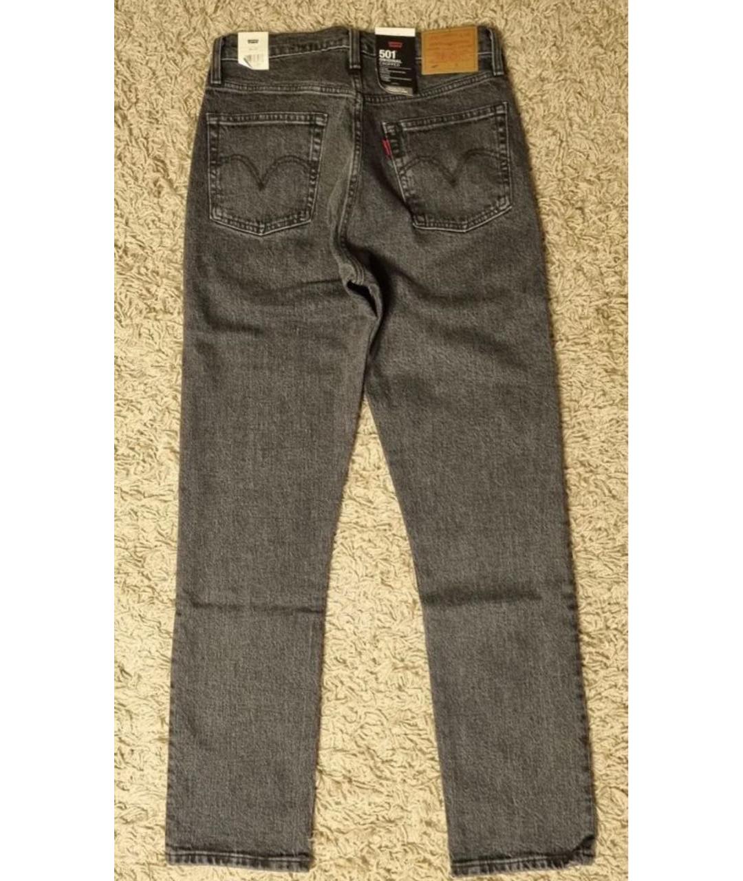 LEVI'S Серые хлопковые прямые джинсы, фото 3