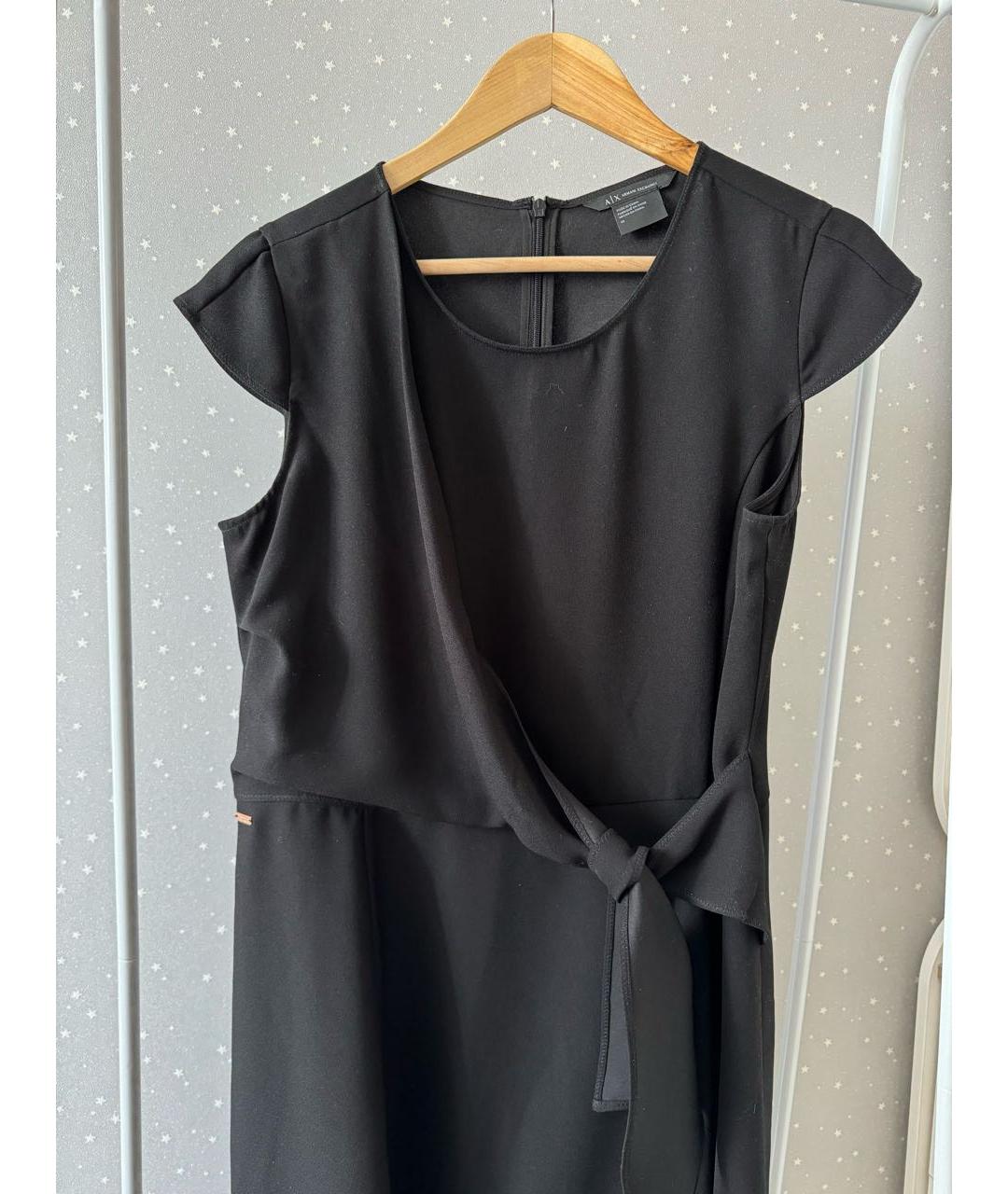 ARMANI EXCHANGE Черное полиэстеровое повседневное платье, фото 4