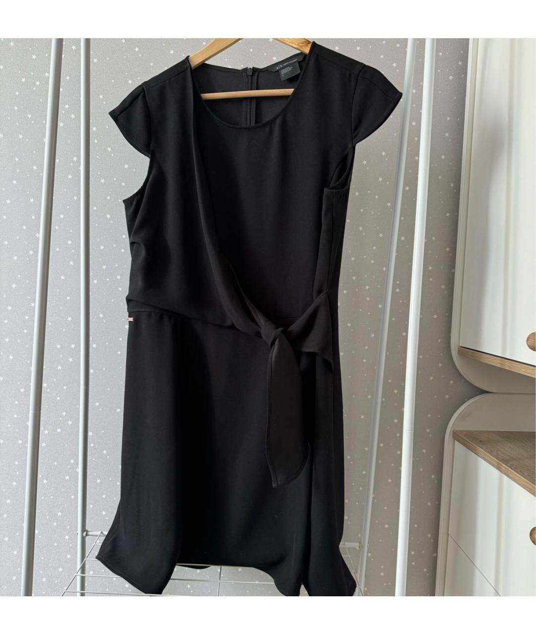 ARMANI EXCHANGE Черное полиэстеровое повседневное платье, фото 6