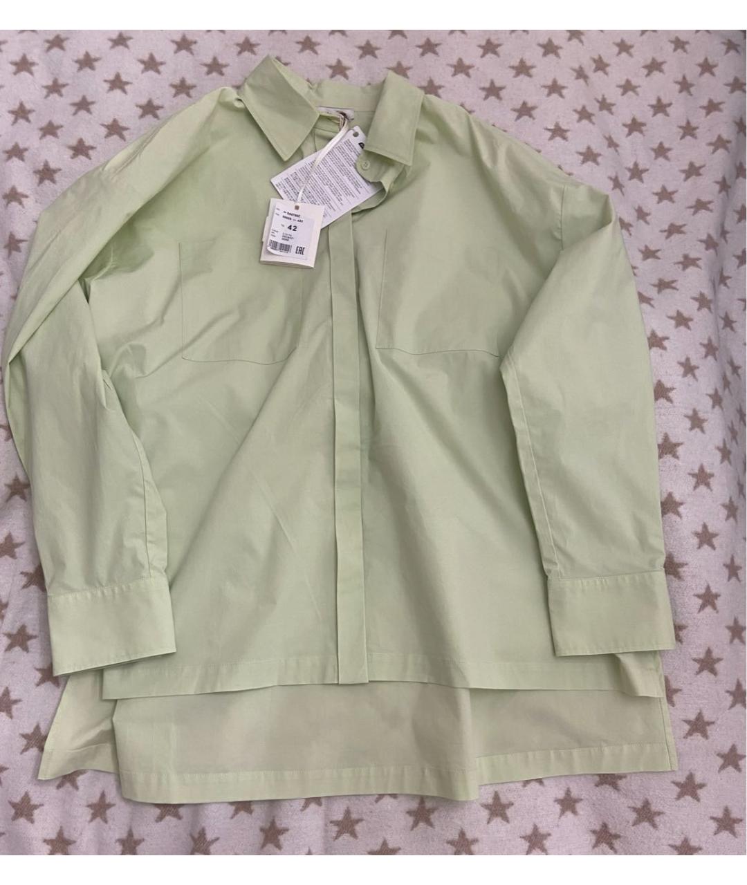 PESERICO Зеленая хлопко-эластановая рубашка, фото 2