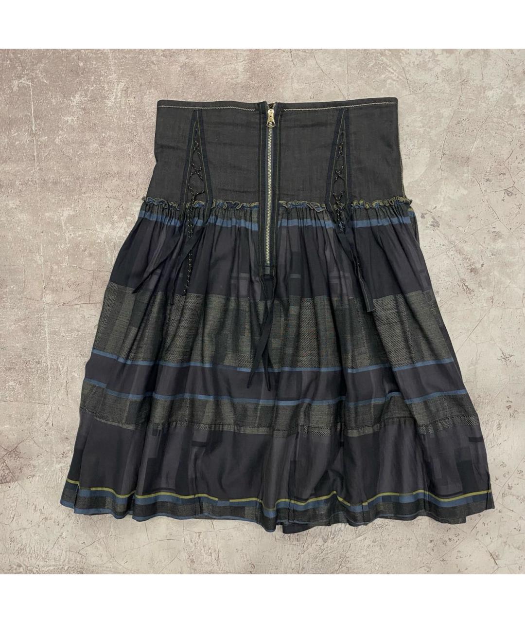 MARITHE FRANCOIS GIRBAUD Антрацитовая юбка мини, фото 3