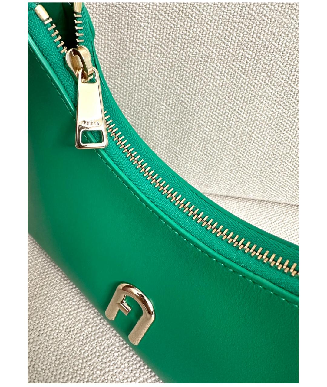 FURLA Зеленая кожаная сумка через плечо, фото 5
