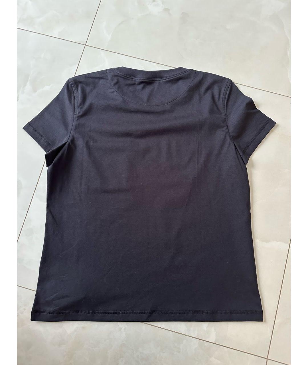 HERMES PRE-OWNED Темно-синяя хлопковая футболка, фото 2