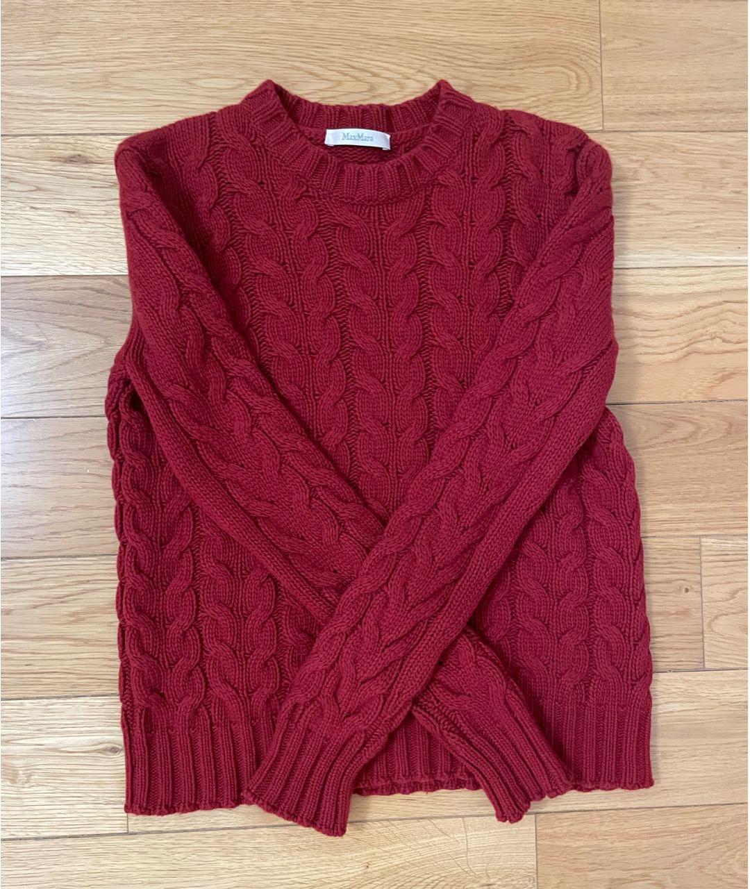 MAX MARA Бордовый шерстяной джемпер / свитер, фото 9