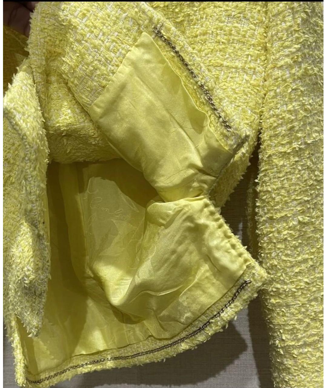 CHANEL PRE-OWNED Желтый хлопковый костюм с юбками, фото 8