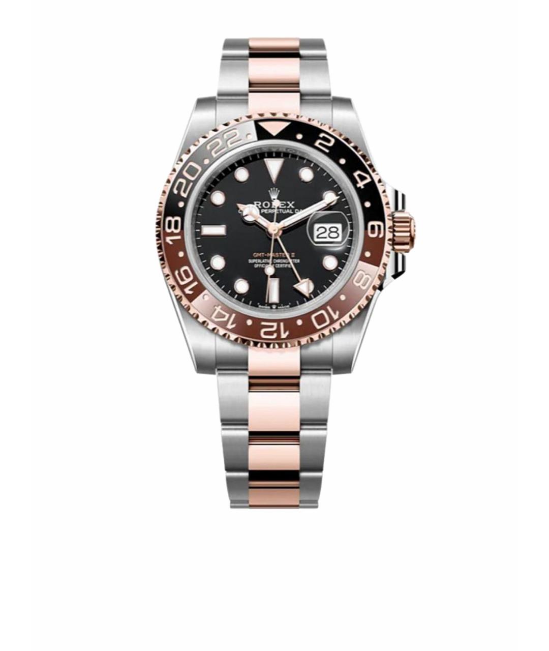 ROLEX Черные часы из желтого золота, фото 1