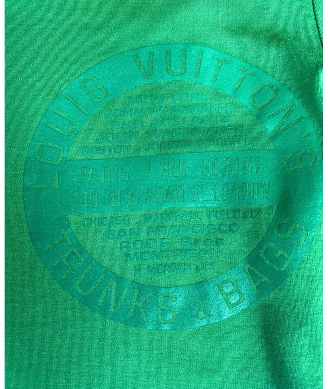 LOUIS VUITTON PRE-OWNED Зеленая хлопковая футболка, фото 3