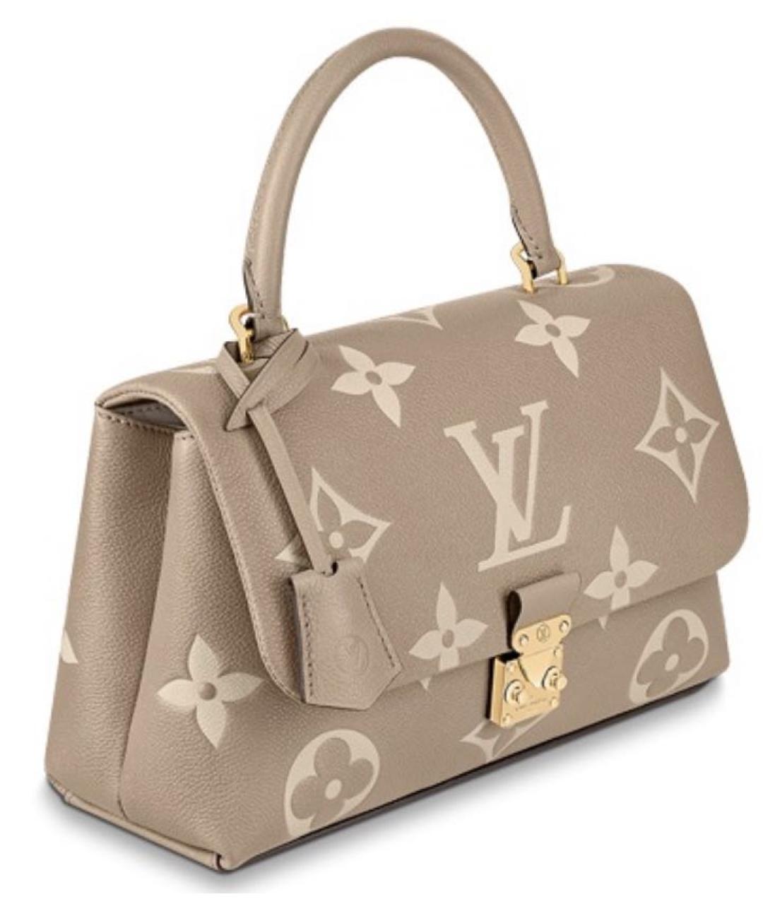 LOUIS VUITTON Бежевая кожаная сумка с короткими ручками, фото 3