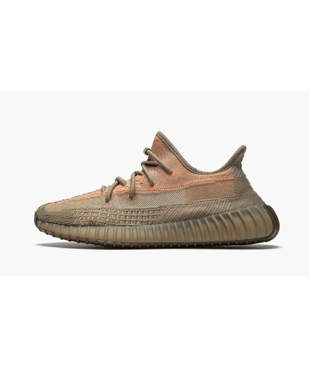 ADIDAS YEEZY Оранжевое текстильные низкие кроссовки / кеды, фото 4