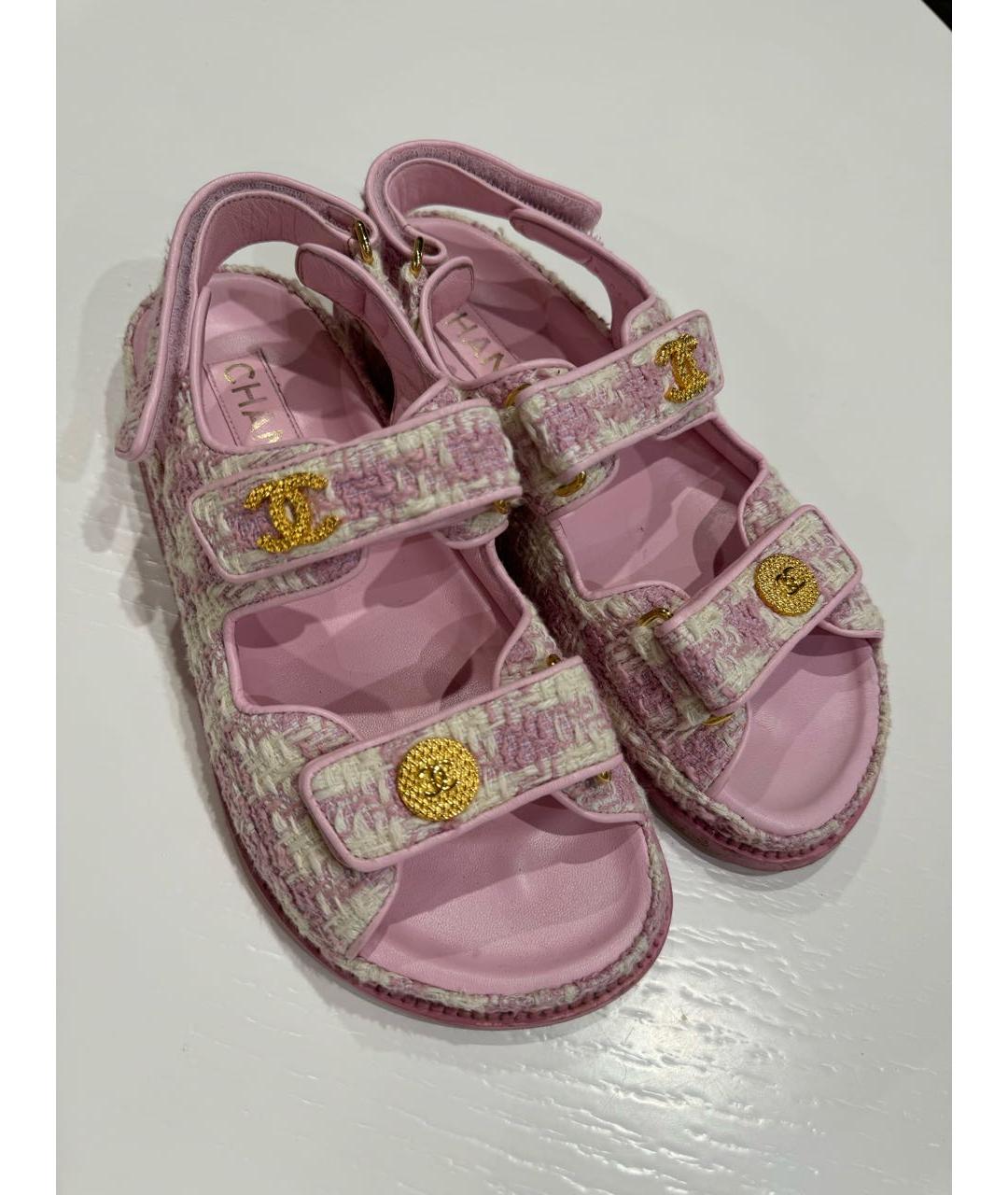 CHANEL PRE-OWNED Розовые кожаные сандалии, фото 2