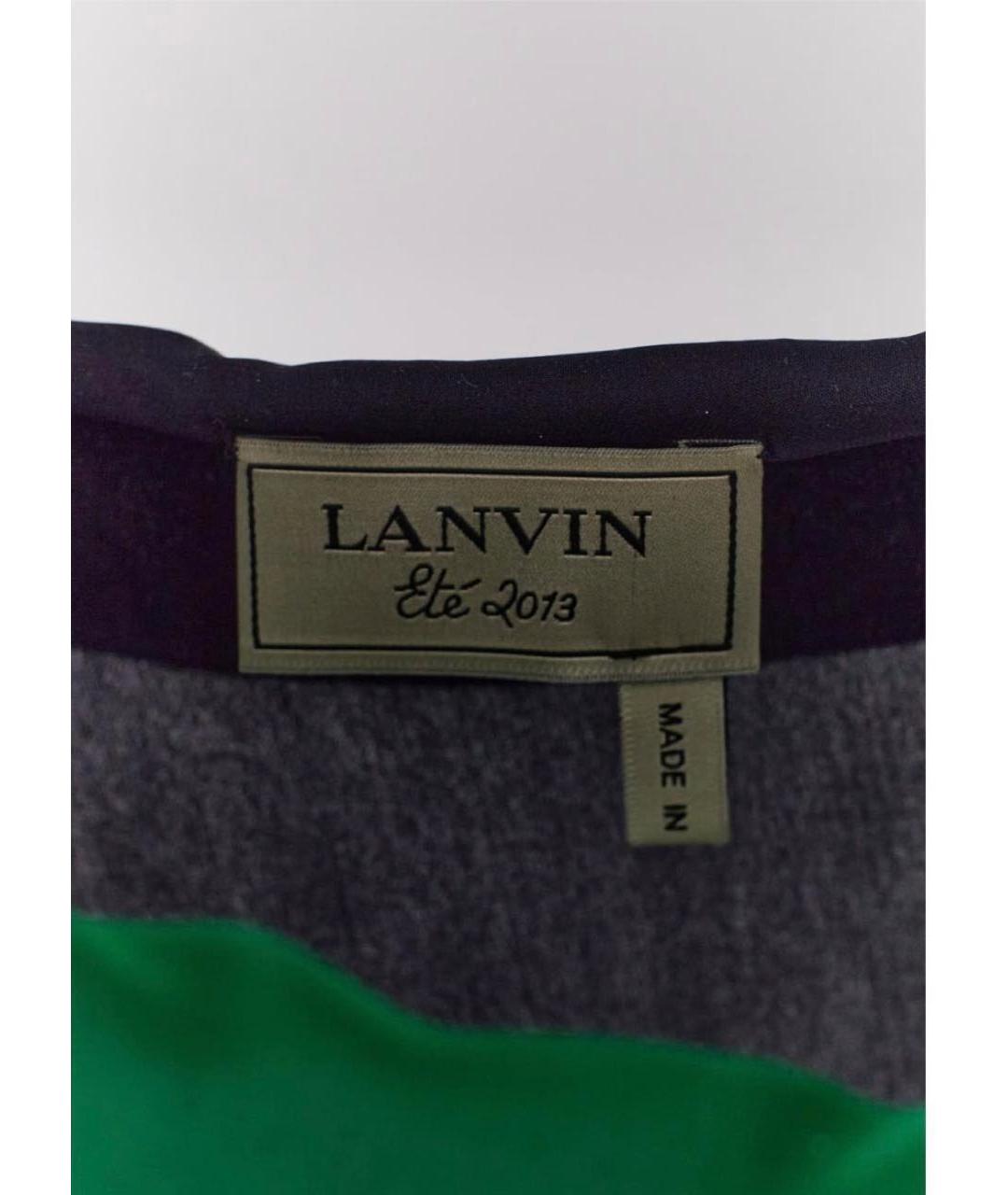 LANVIN Зеленые шелковое коктейльное платье, фото 3