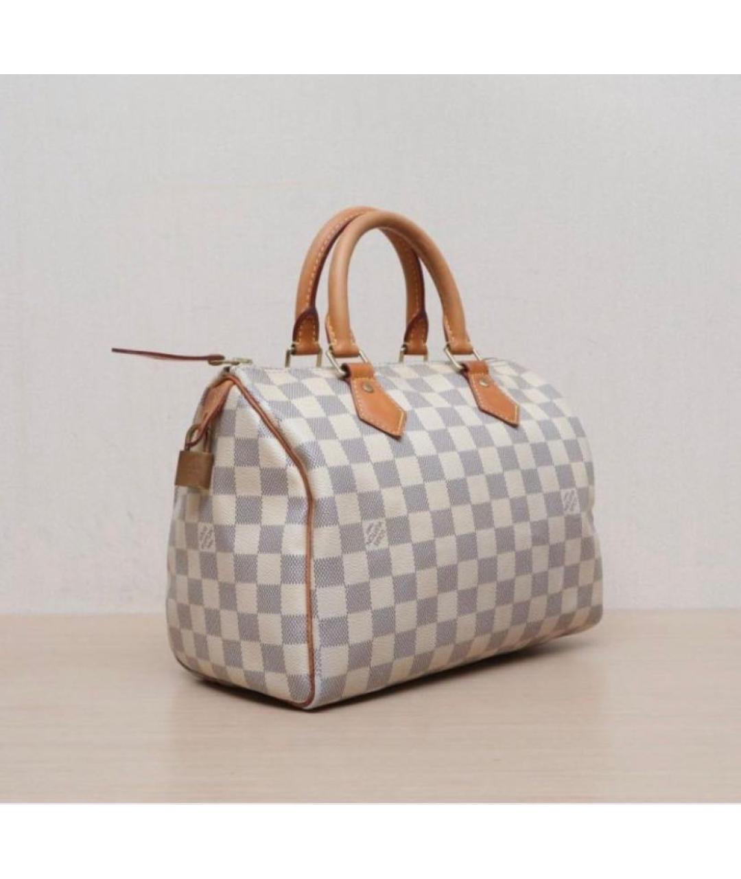 LOUIS VUITTON Бежевая кожаная сумка тоут, фото 3