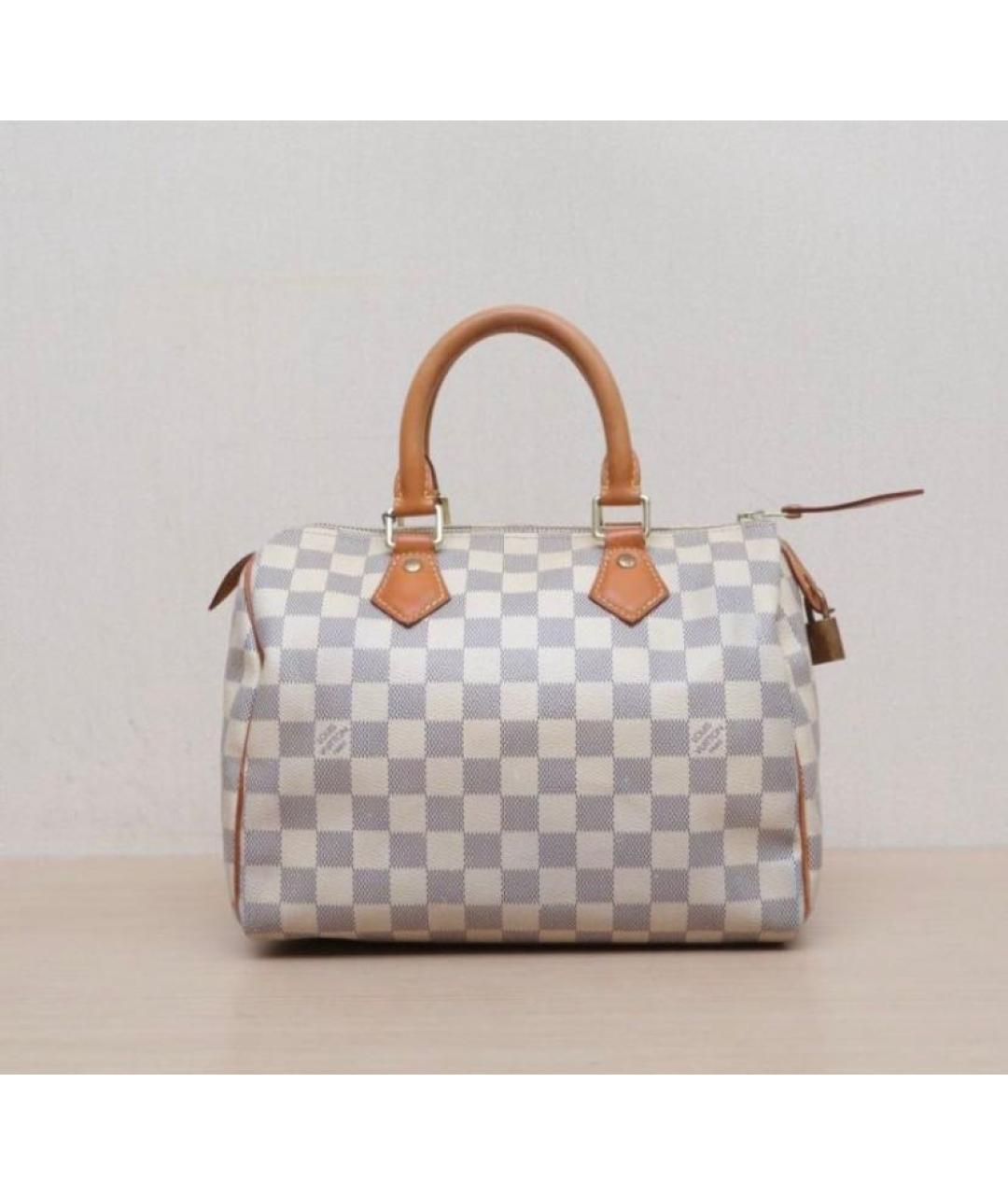 LOUIS VUITTON Бежевая кожаная сумка тоут, фото 8