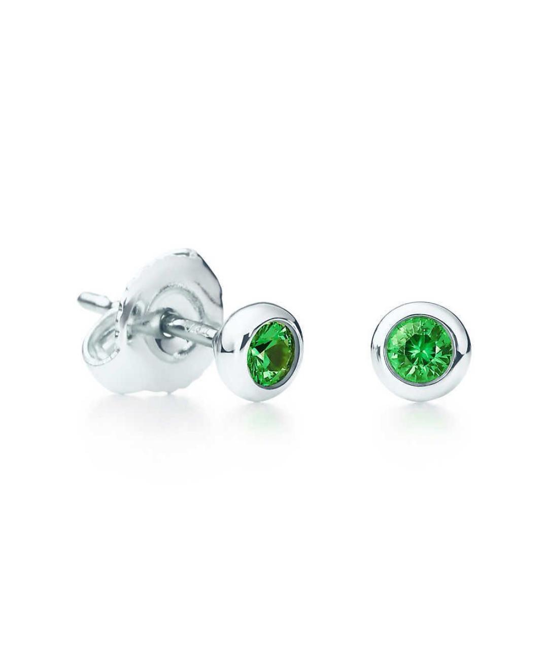 TIFFANY&CO Зеленые серебряные серьги, фото 2