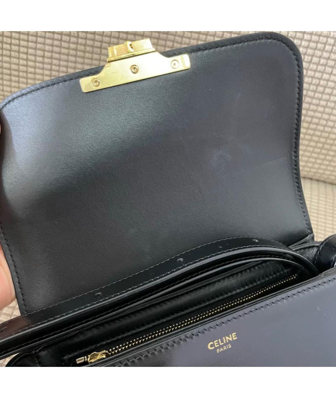 CELINE Черная кожаная сумка через плечо, фото 8