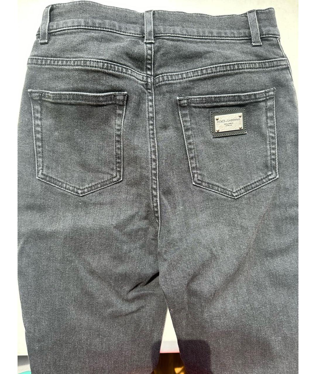 DOLCE&GABBANA Антрацитовые хлопковые джинсы слим, фото 4