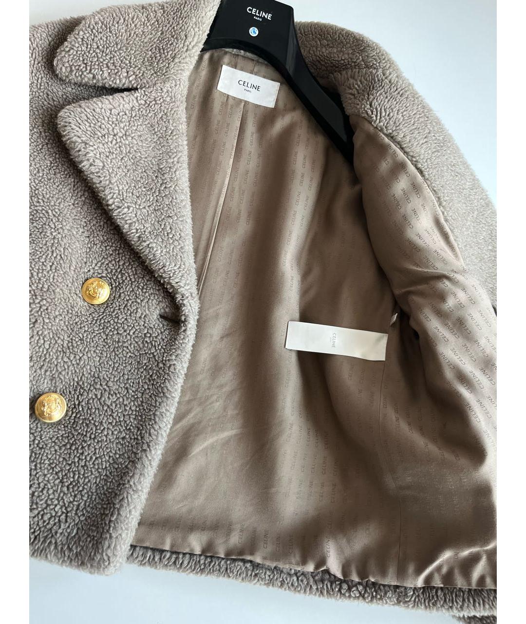 CELINE PRE-OWNED Бежевое кашемировое пальто, фото 3