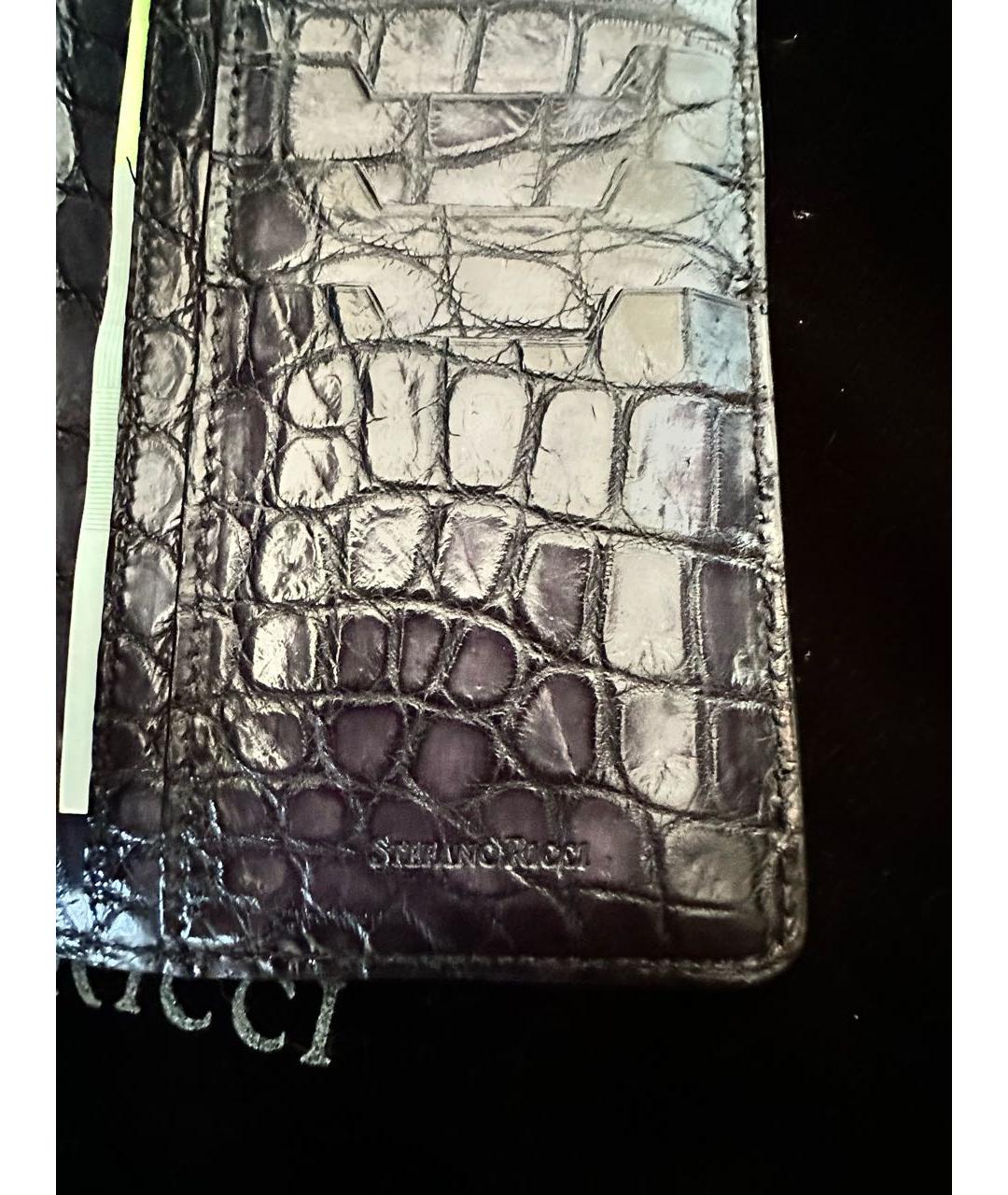 STEFANO RICCI Антрацитовый кошелек из экзотической кожи, фото 3