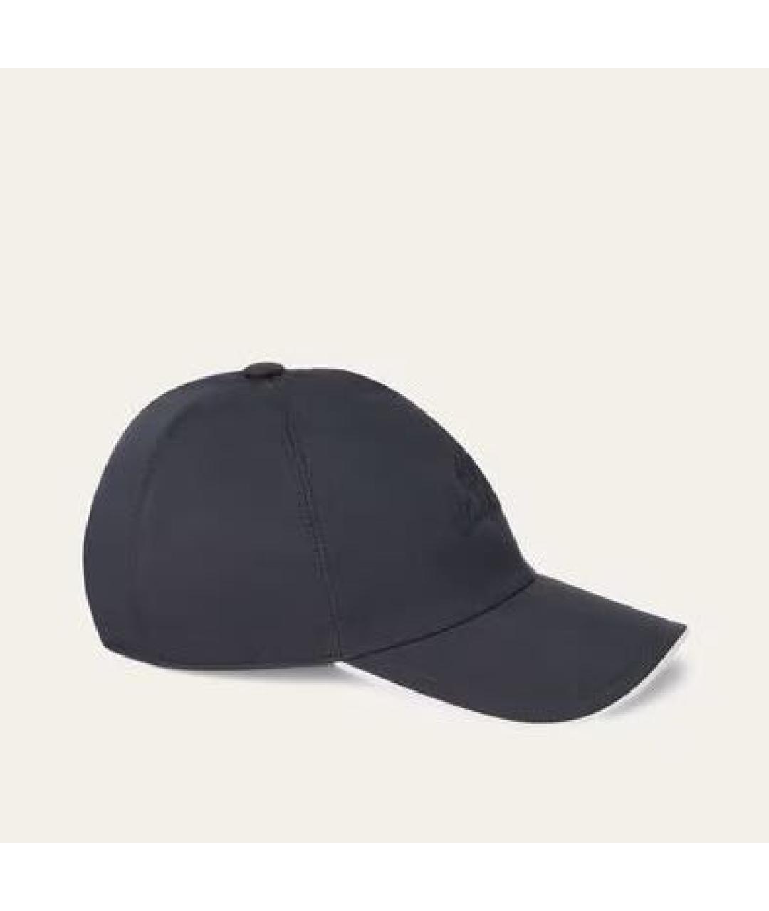 LORO PIANA Темно-синяя синтетическая кепка/бейсболка, фото 1