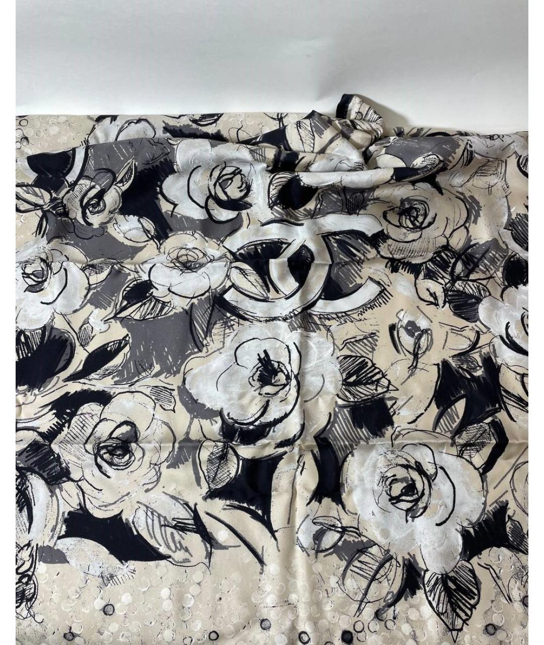 CHANEL PRE-OWNED Черный шелковый платок, фото 2