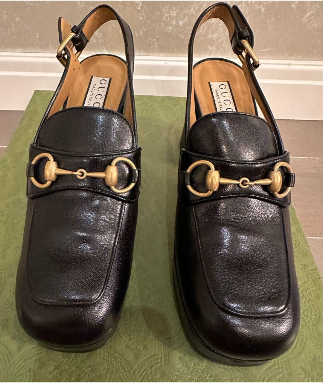 GUCCI Черные кожаные лоферы, фото 2
