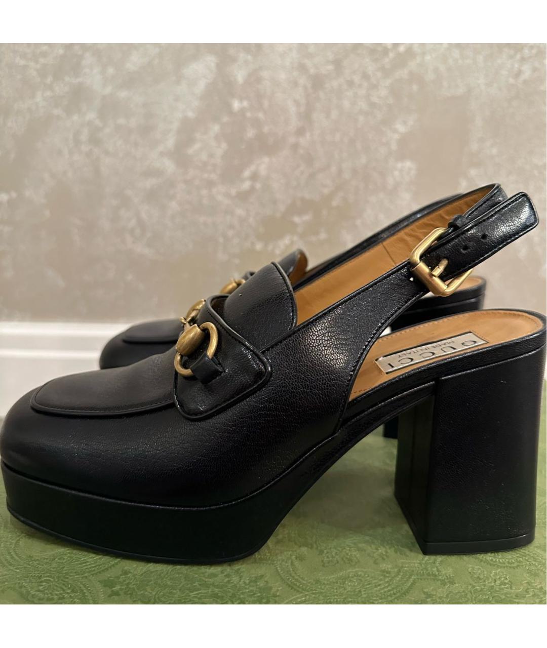 GUCCI Черные кожаные лоферы, фото 6