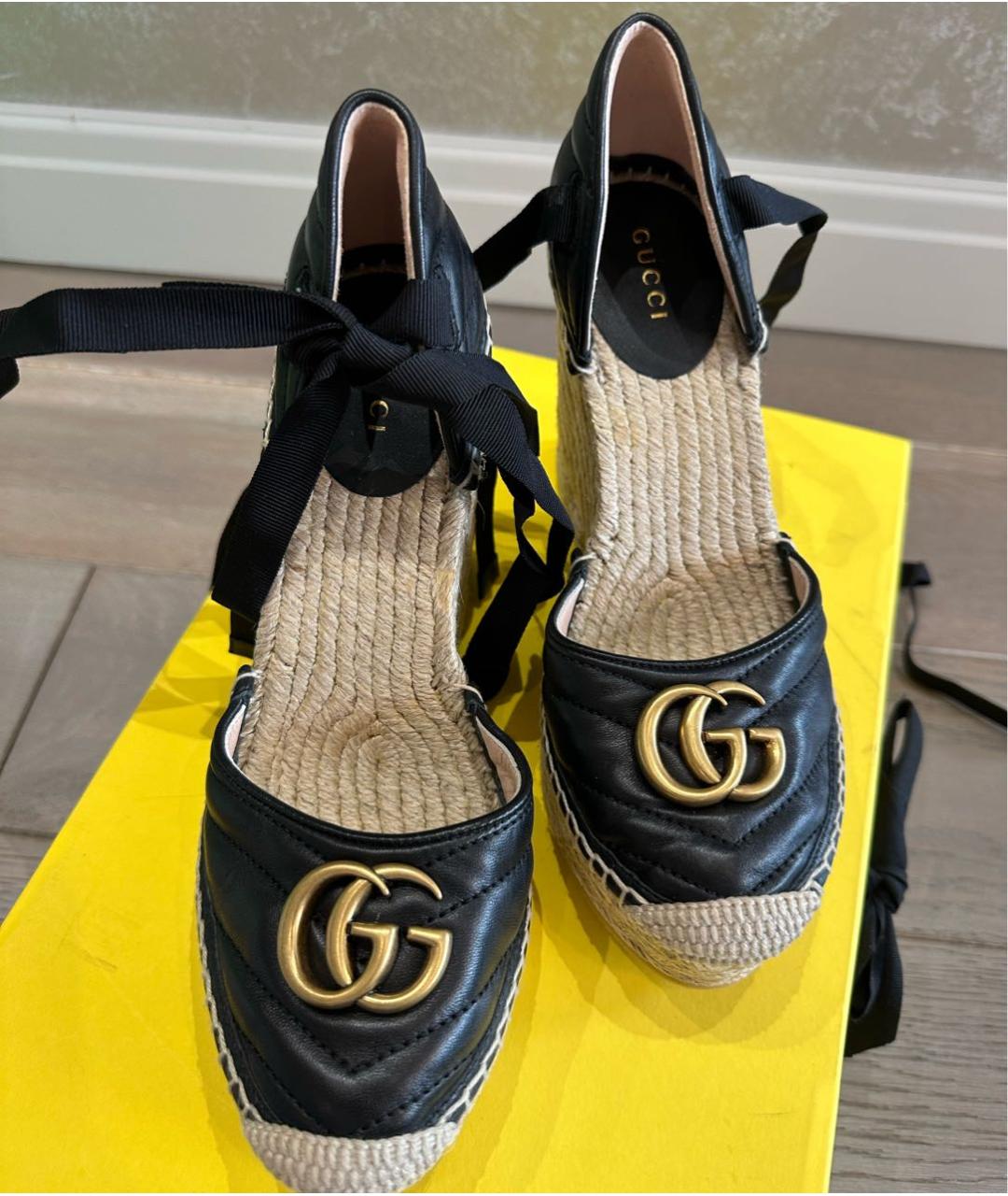 GUCCI Черные кожаные эспадрильи, фото 3