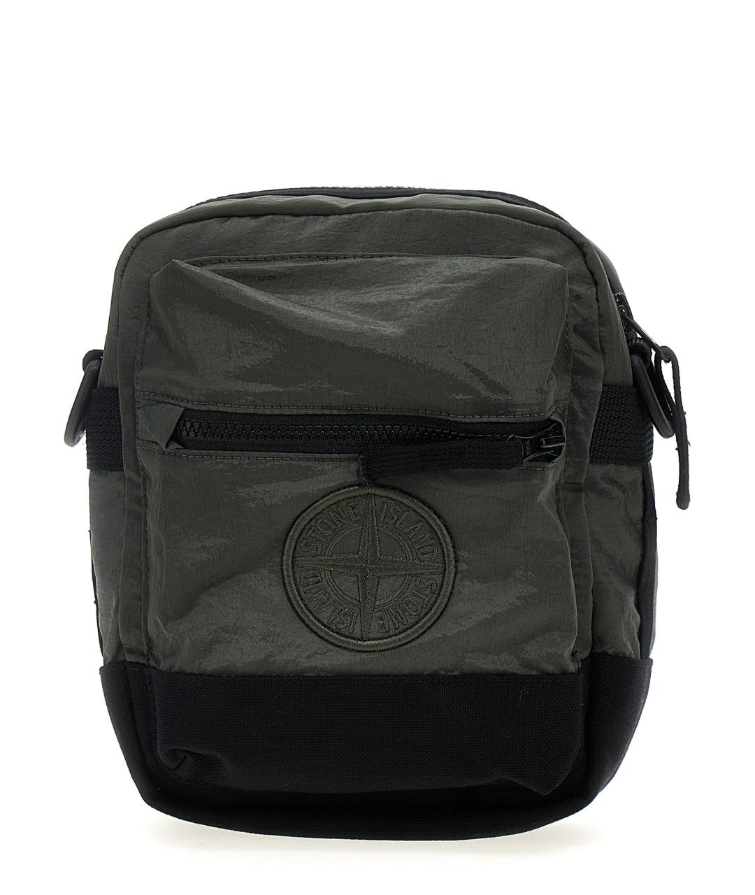 STONE ISLAND Зеленая синтетическая сумка на плечо, фото 1