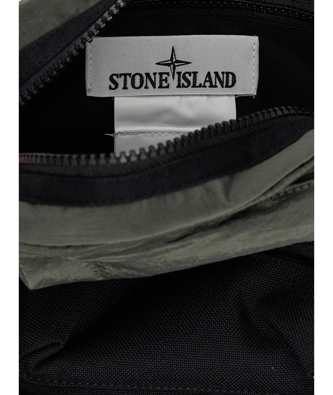 STONE ISLAND Зеленая синтетическая сумка на плечо, фото 4