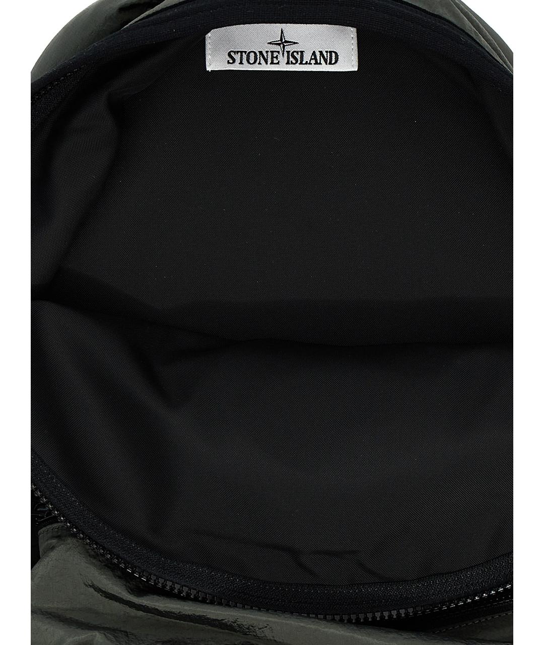 STONE ISLAND Зеленый синтетический рюкзак, фото 4