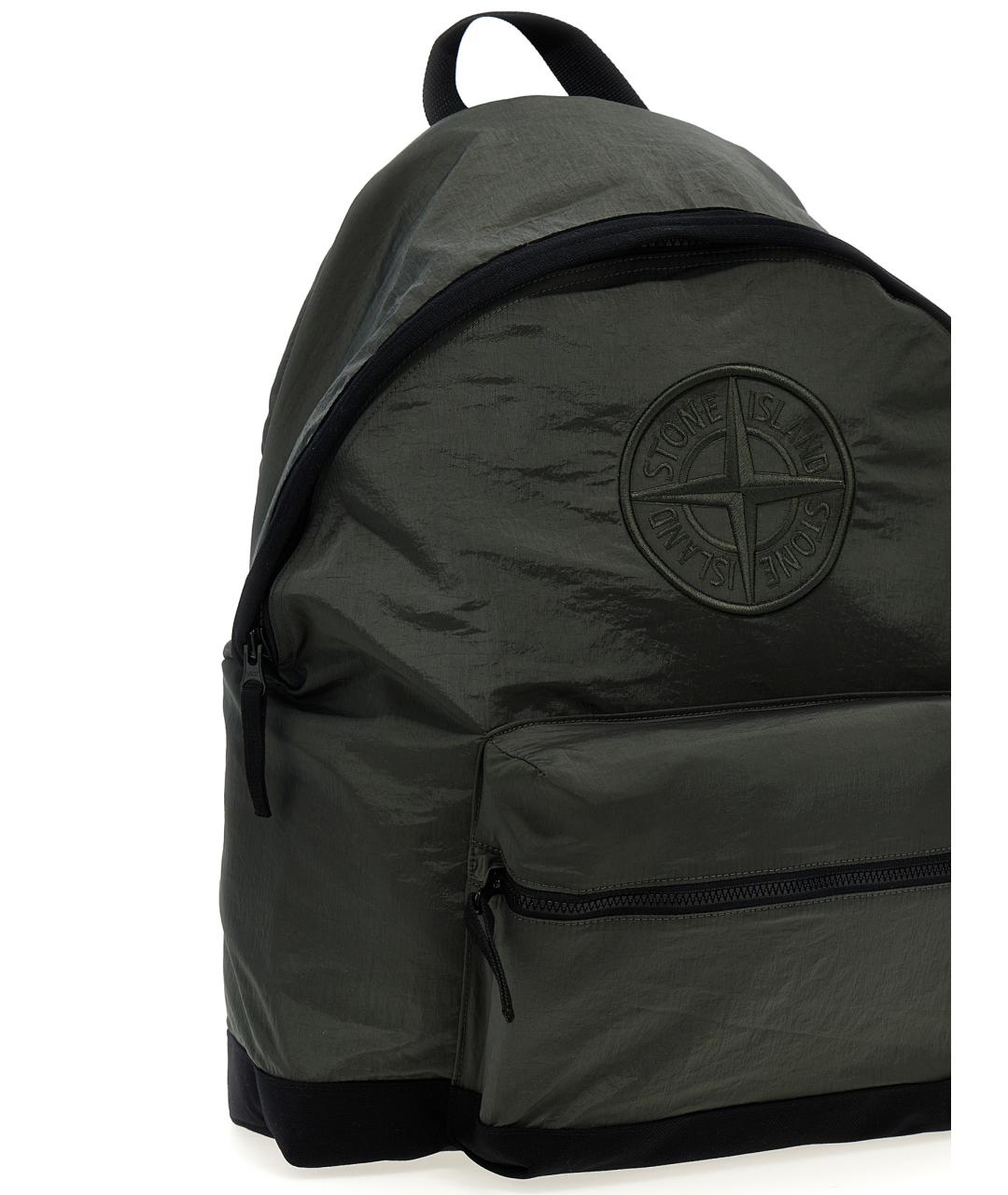 STONE ISLAND Зеленый синтетический рюкзак, фото 3