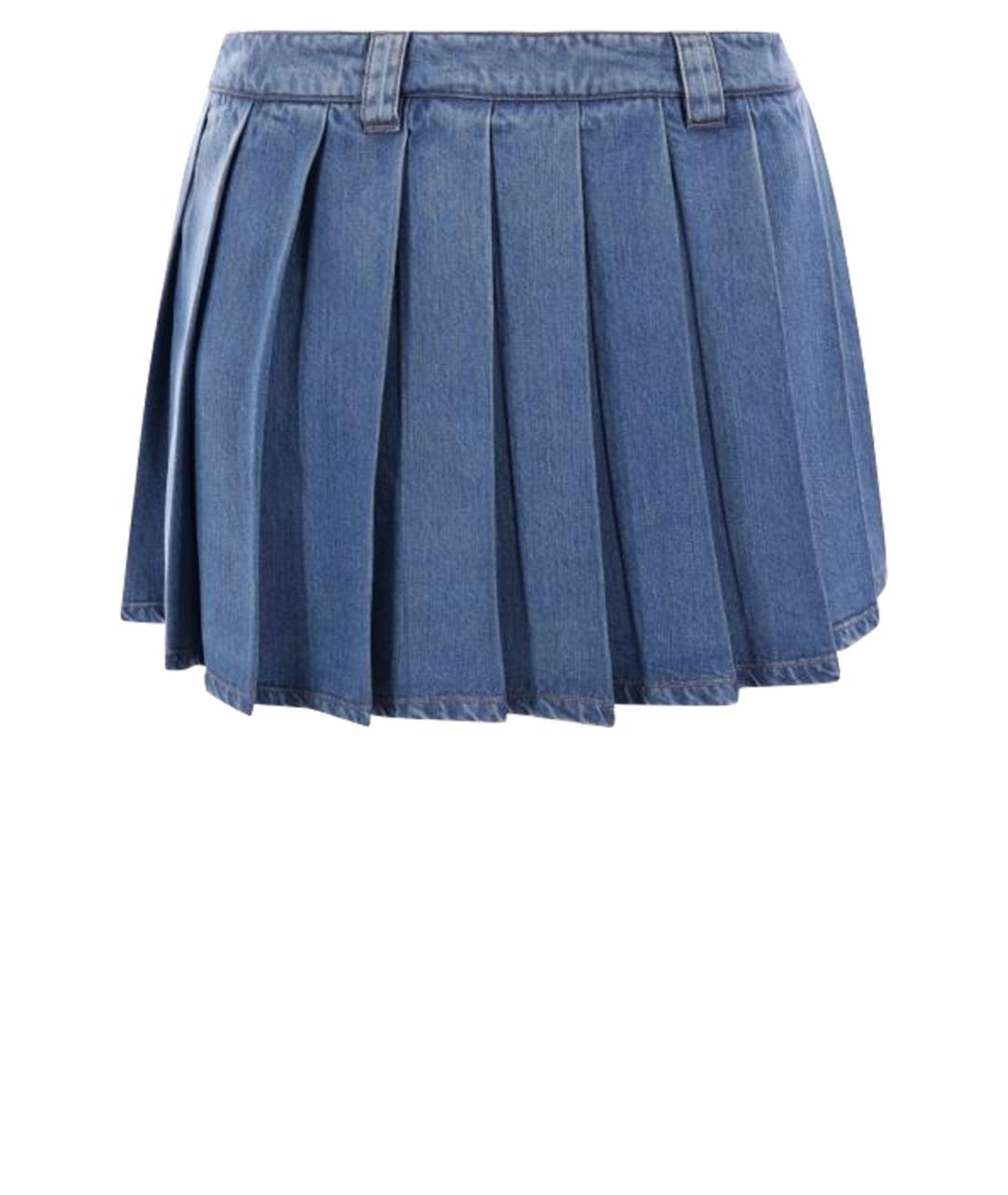 MIU MIU Синяя юбка мини, фото 1