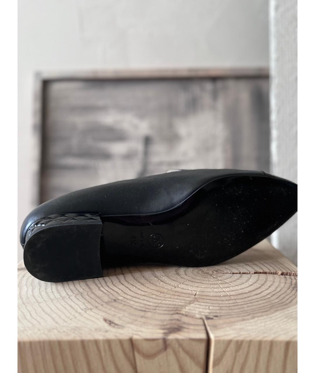 CHANEL PRE-OWNED Черные кожаные лоферы, фото 5