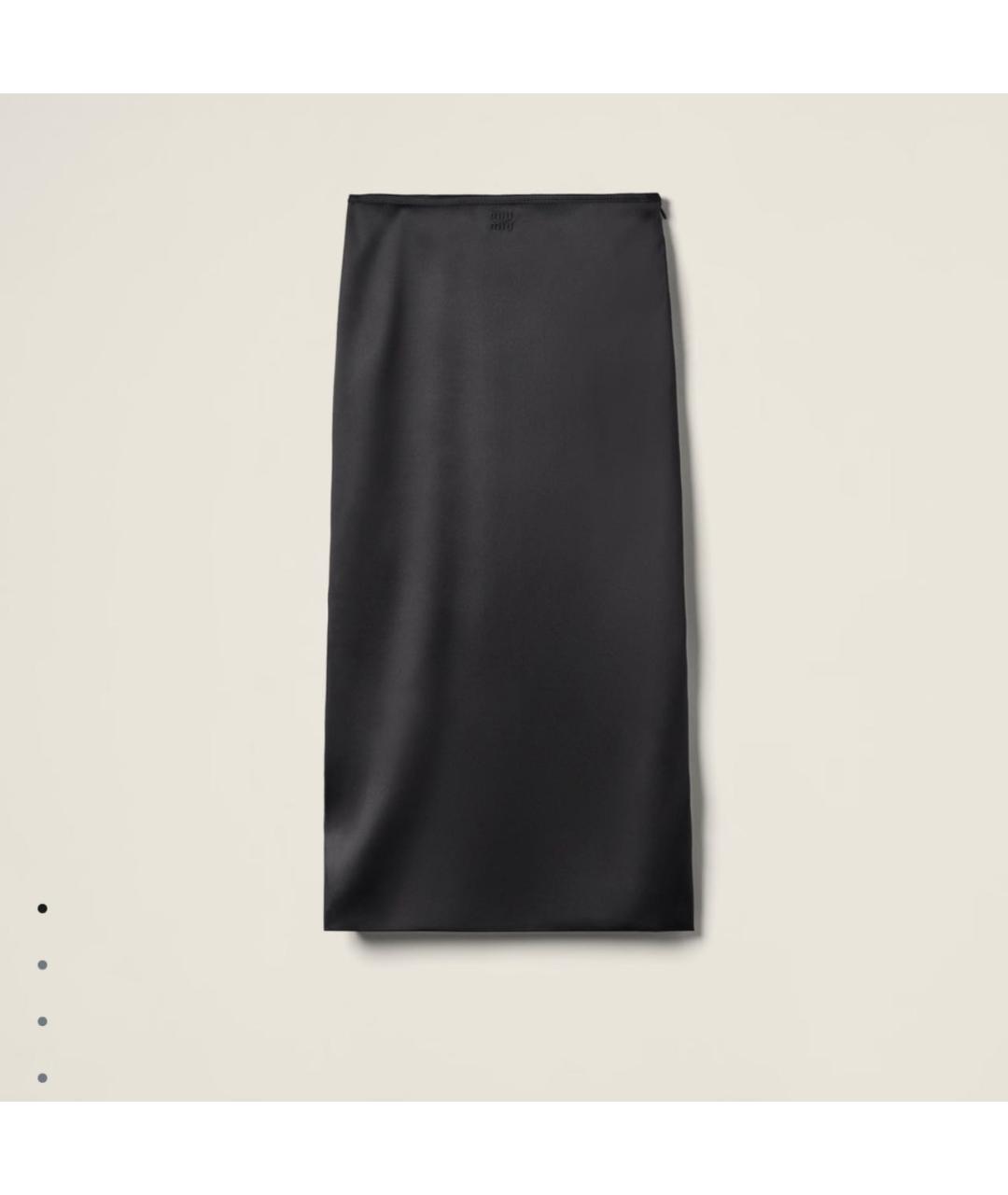 MIU MIU Черная синтетическая юбка миди, фото 2