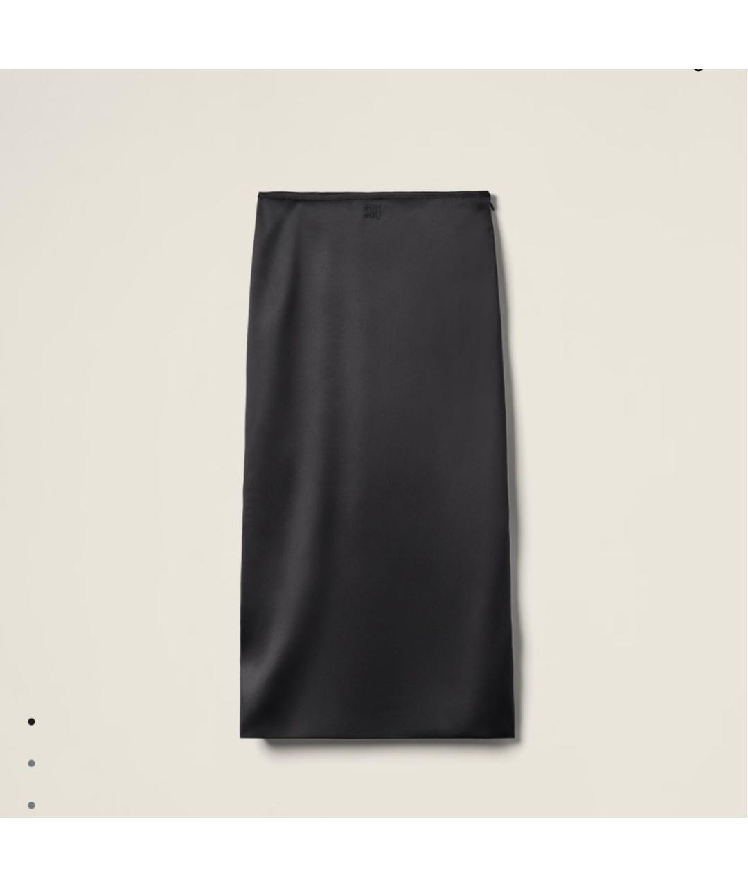 MIU MIU Черная синтетическая юбка миди, фото 3