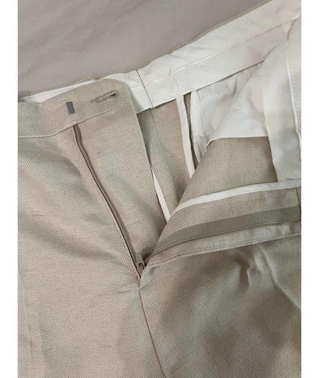 COS Бежевые льняные повседневные брюки, фото 3