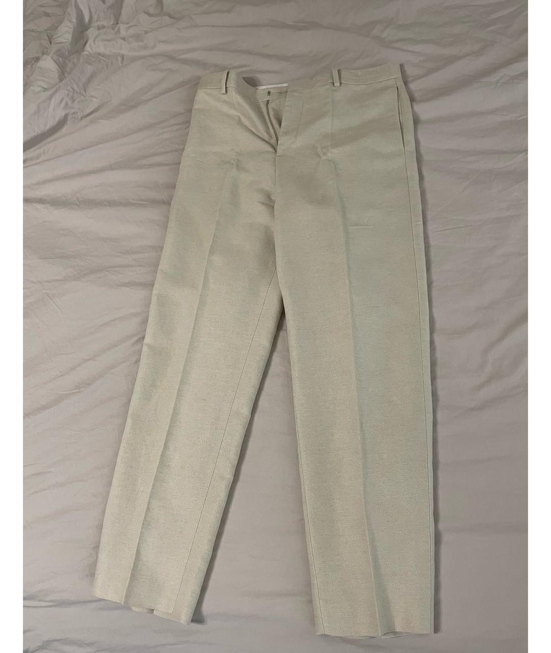COS Бежевые льняные повседневные брюки, фото 5