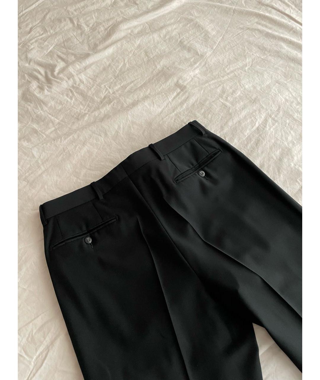 TRUSSARDI Черные шерстяные классические брюки, фото 4