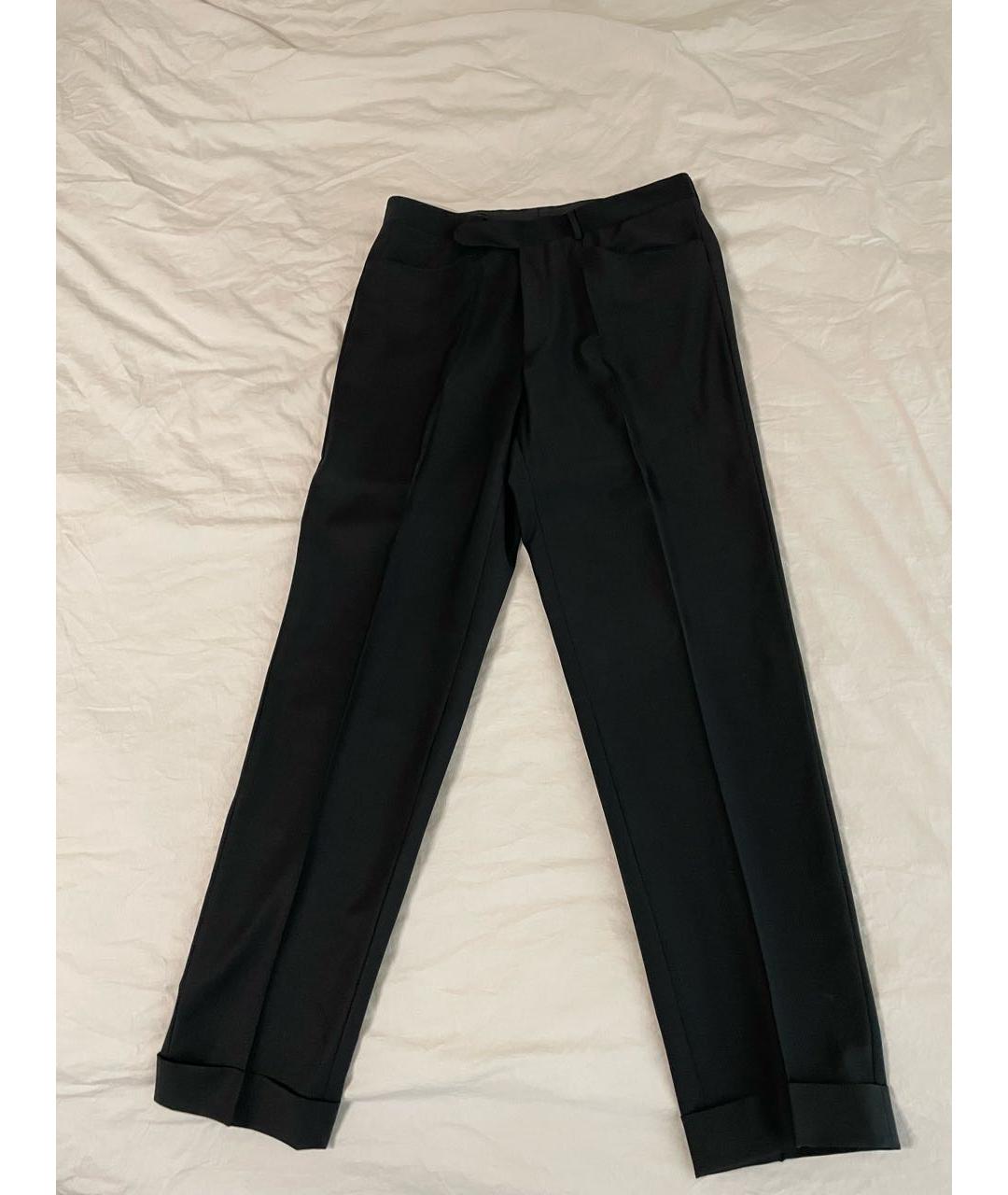 TRUSSARDI Черные шерстяные классические брюки, фото 6