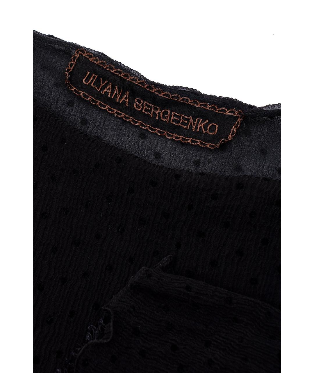 ULYANA SERGEENKO Черная шелковая блузы, фото 2