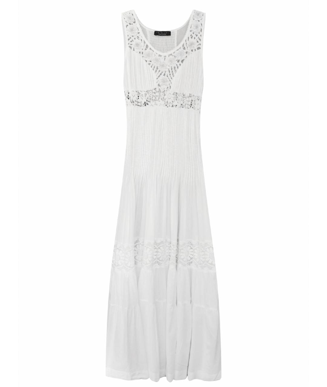 TWIN-SET Белое хлопко-эластановое повседневное платье, фото 1