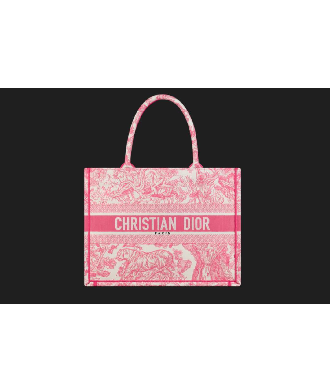 CHRISTIAN DIOR Розовая жаккардовая пляжная сумка, фото 8