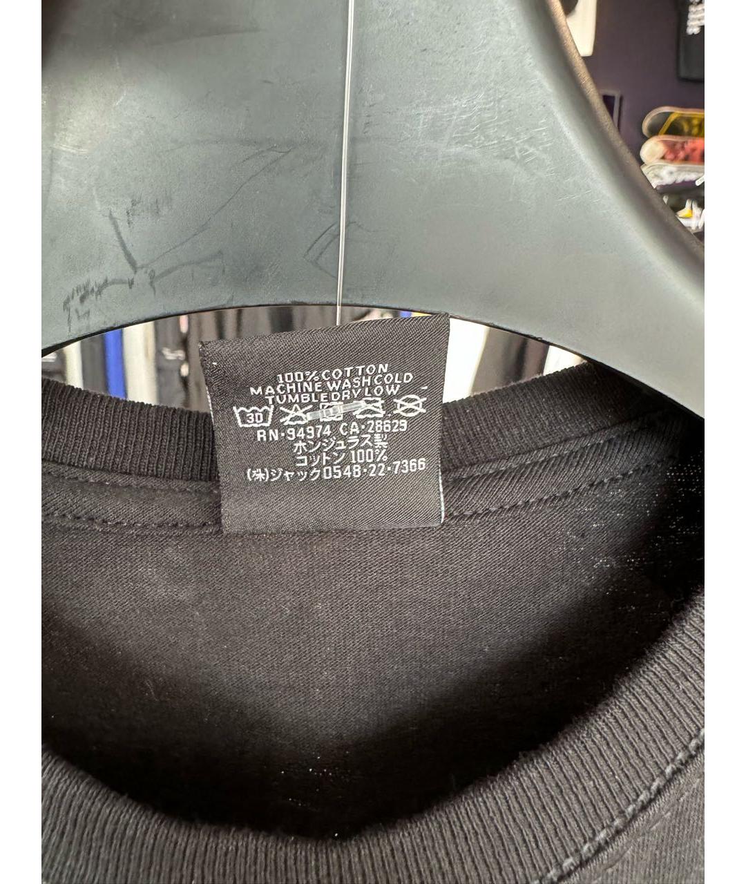 STUSSY Черная хлопковая футболка, фото 7